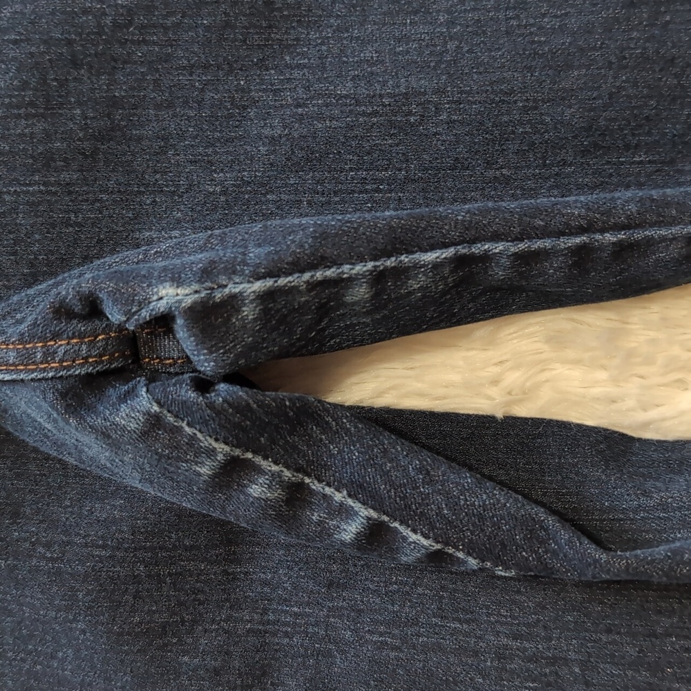 Lee Denim Dark Wash High Waisted Straight Leg Classic Retro Blue Jeans - Picture 4 of 12